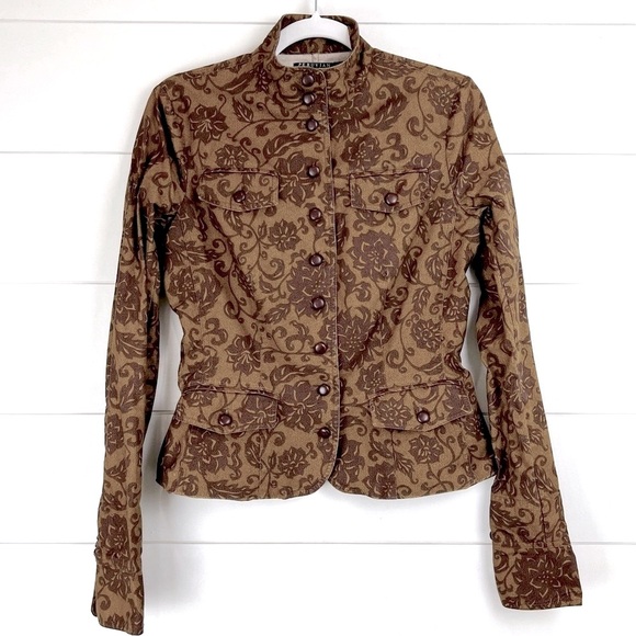 PERUVIAN CONNECTION Size 4 Floral Vine Edwardian Lightweight Cotton Boho peplum‎ - Picture 1 of 9